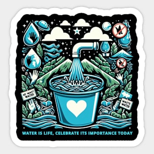 Water is life, celebrate its importance today Sticker